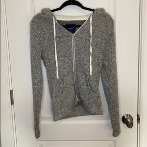 American Eagle Gray Soft Zip-Up Hoodie